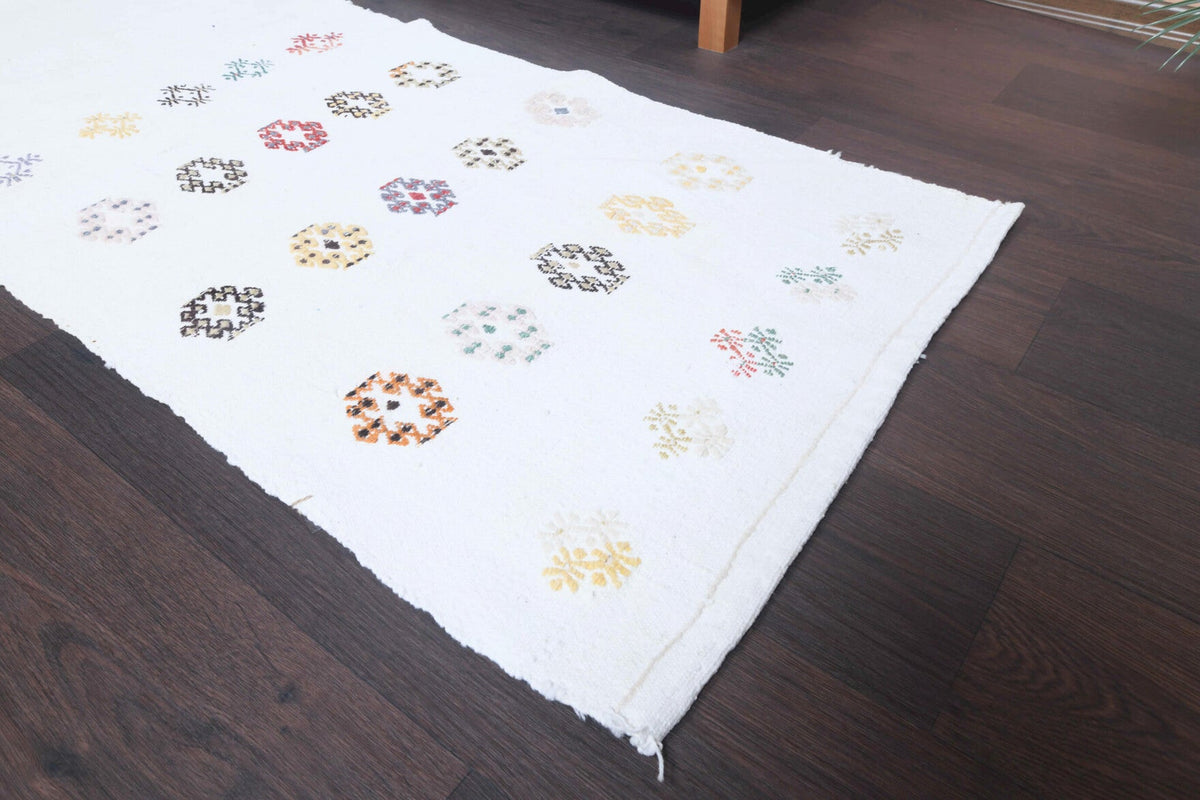 El yapımı vintage yolluk 79x185 cm düz desenli yün - desen detayı