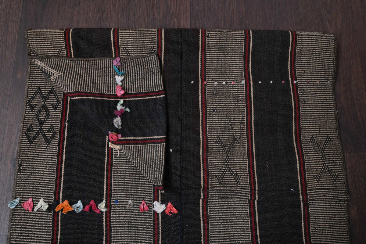 El yapımı vintage yolluk 86x234 cm çizgili desenli yün - desen detayı