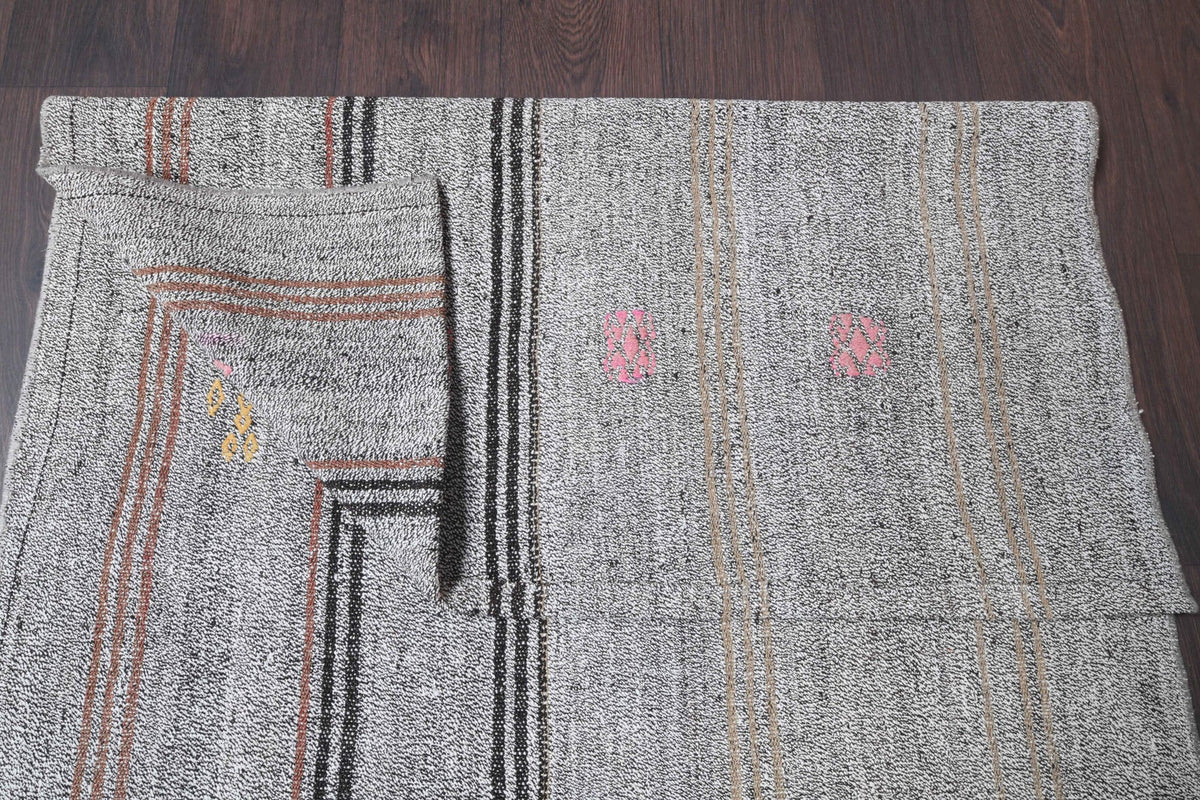 El yapımı vintage yolluk 102x264 cm düz desenli yün - desen detayı