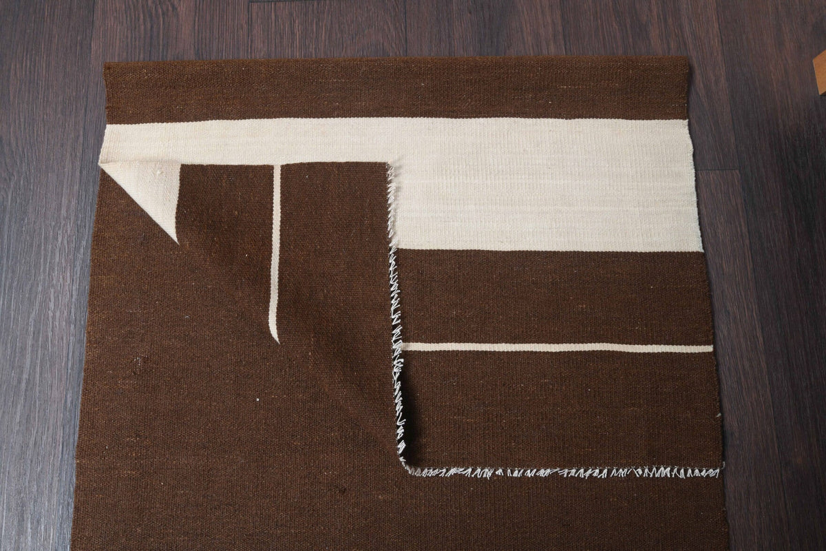 El yapımı vintage yolluk 61x178 cm kilim desenli yün - mekan görünümü