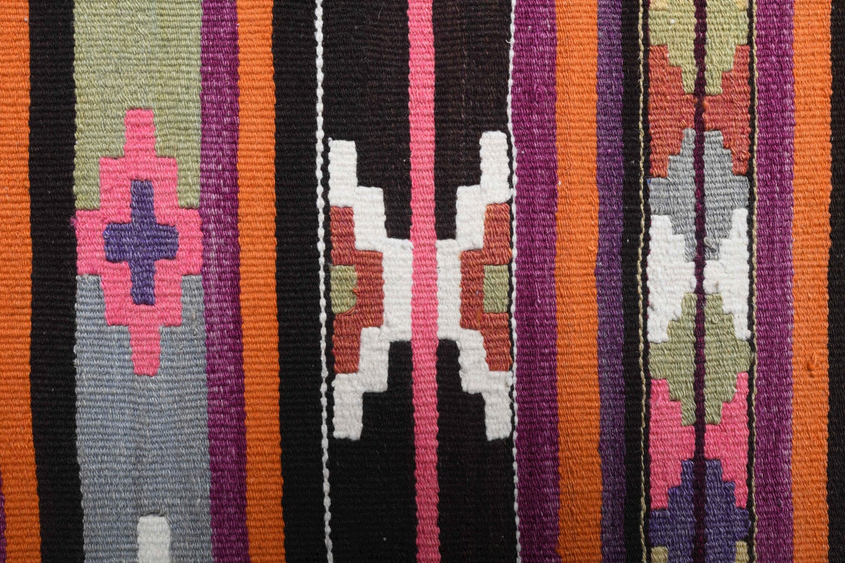 El yapımı vintage yolluk 71x307 cm tribal desenli yün - mekan görünümü