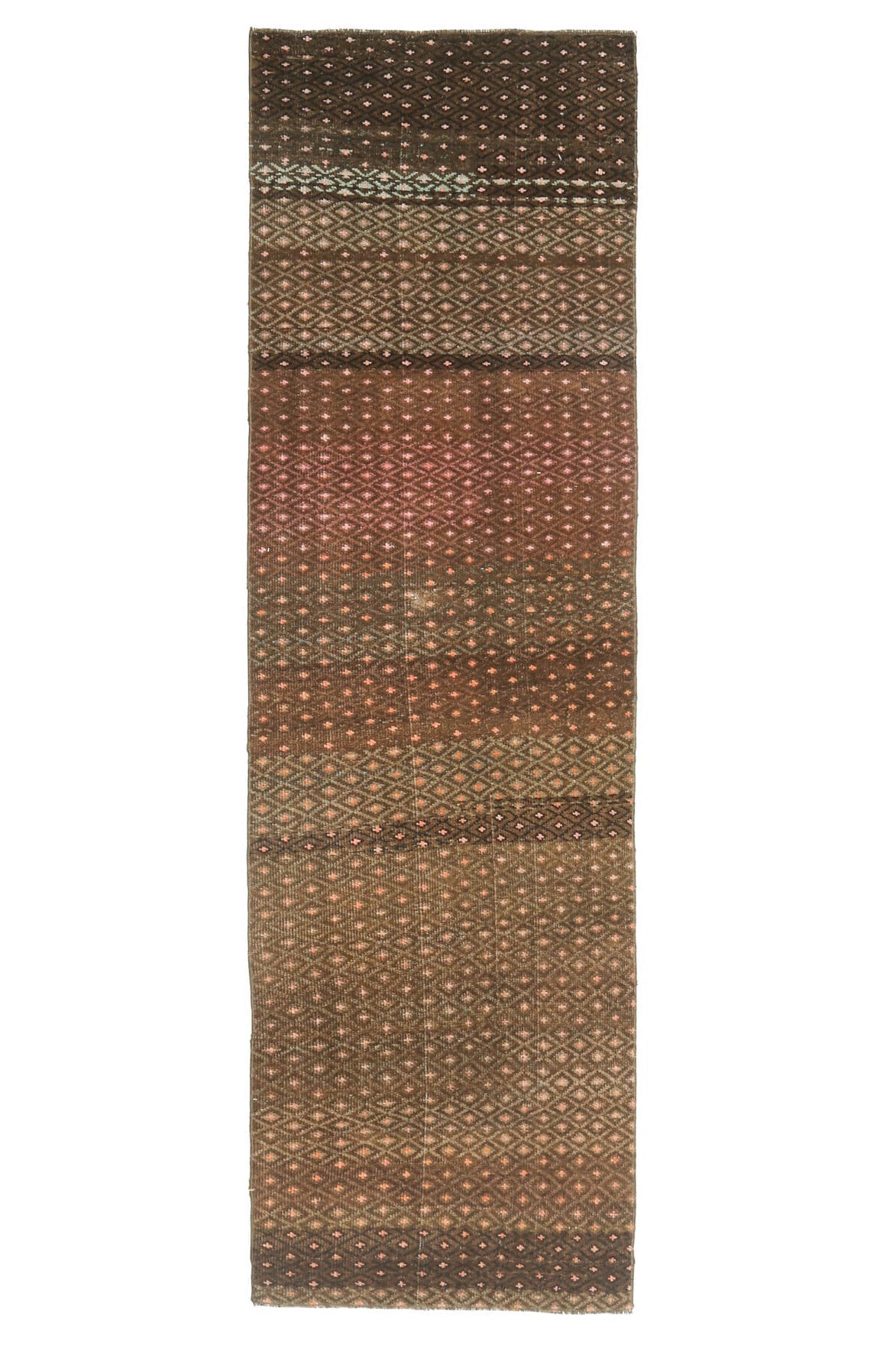El yapımı vintage yolluk 81x310 cm i̇kat desenli yün - mekan görünümü