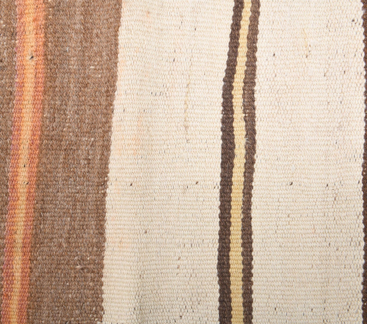 El yapımı vintage yolluk 79x345 cm çizgili desenli yün - kenar ve saçak detayı