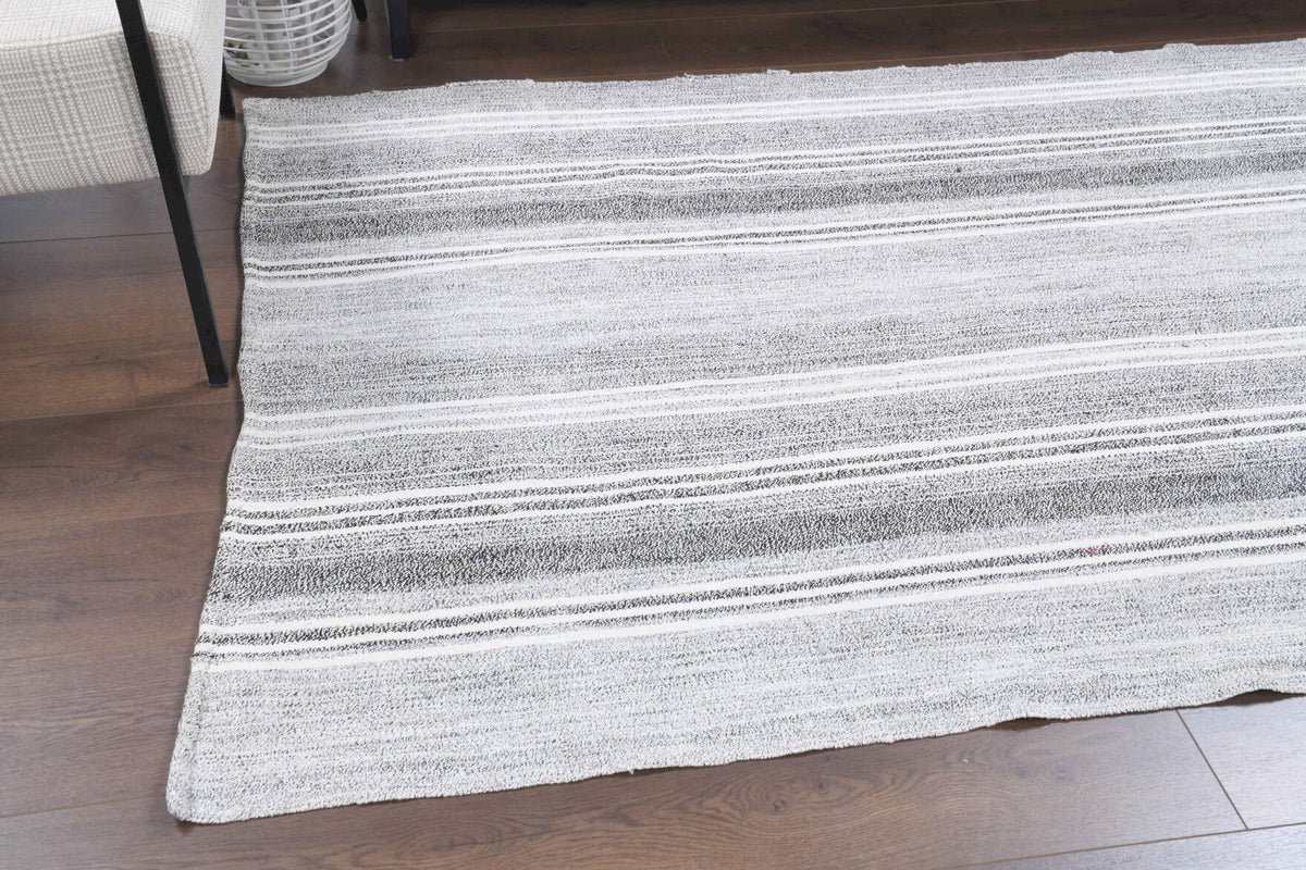 El yapımı vintage yolluk 135x287 cm çizgili desenli yün - desen detayı