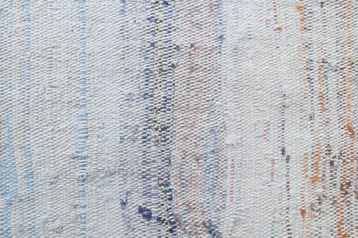 El yapımı vintage yolluk 79x287 cm çizgili desenli yün - açık alan görünümü