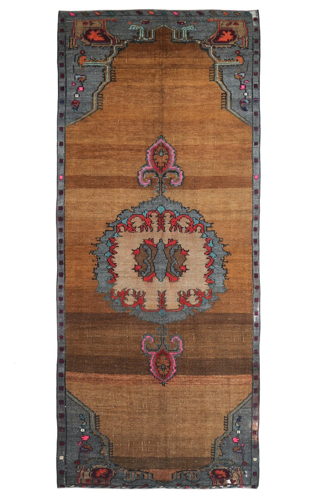 Wide and Long Vintage Oushak Runner Rug