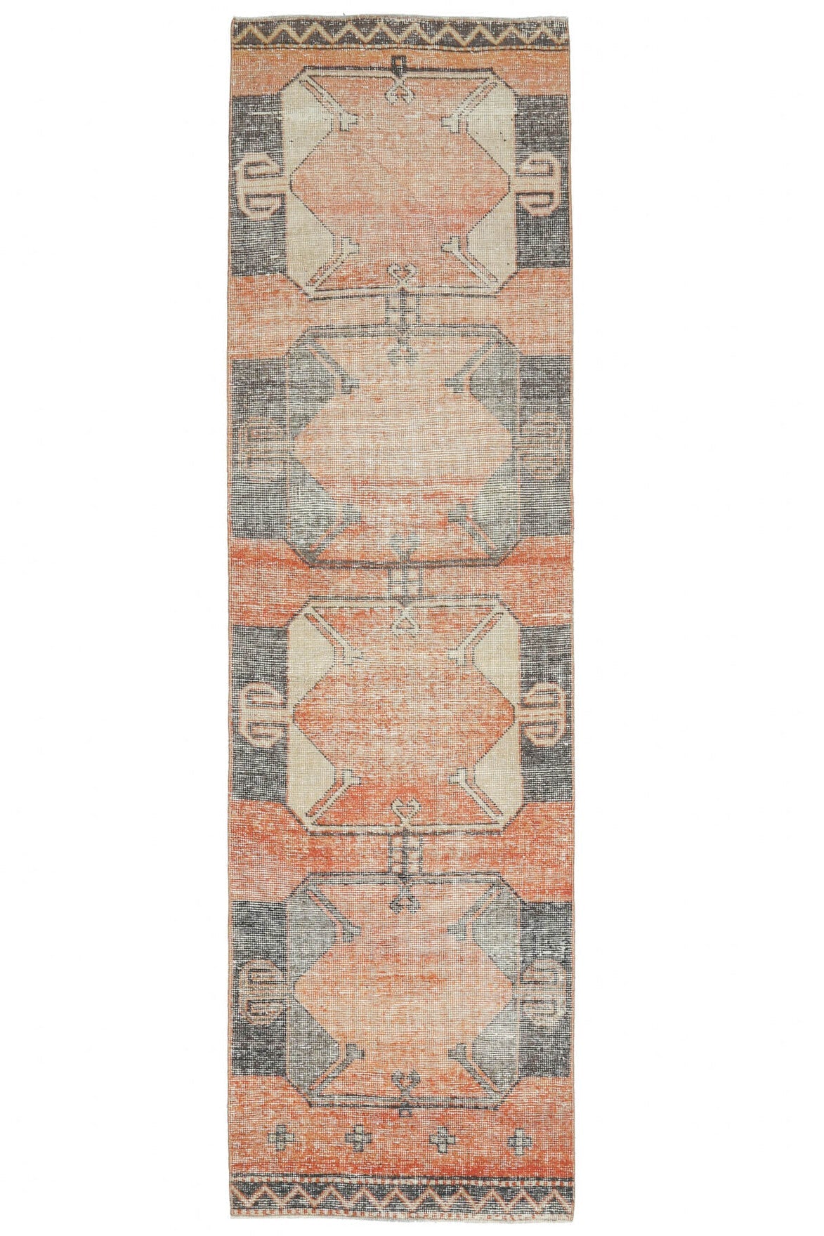El yapımı vintage yolluk 81x305 cm tribal desenli yün - açık alan görünümü