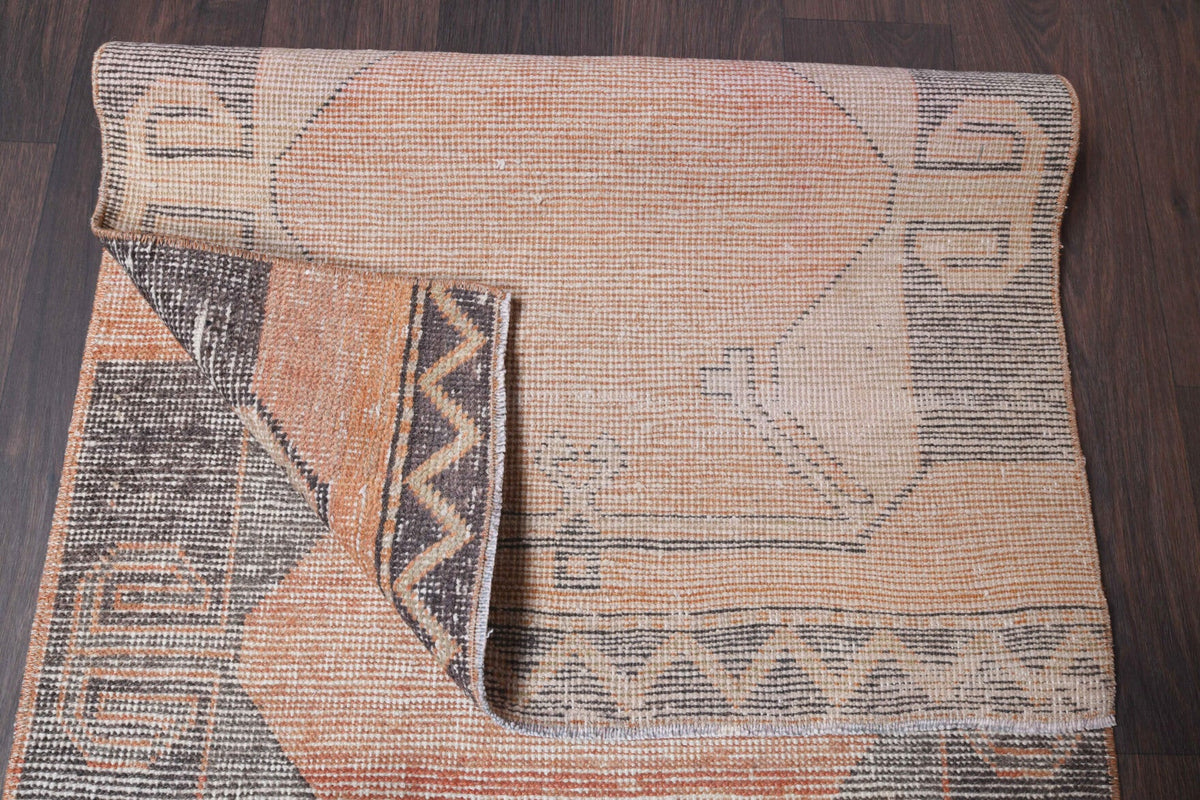 El yapımı vintage yolluk 81x305 cm tribal desenli yün - mekan görünümü