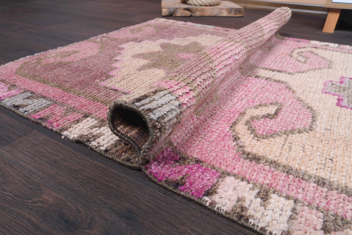 El yapımı vintage yolluk 89x284 cm oryantal desenli yün - açık alan görünümü