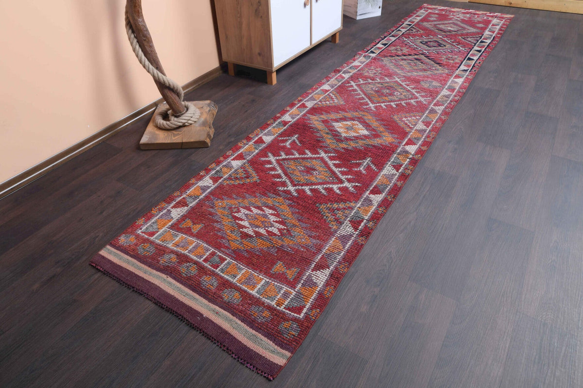 Hand-Knotted Anatolian Vintage Runner Rug