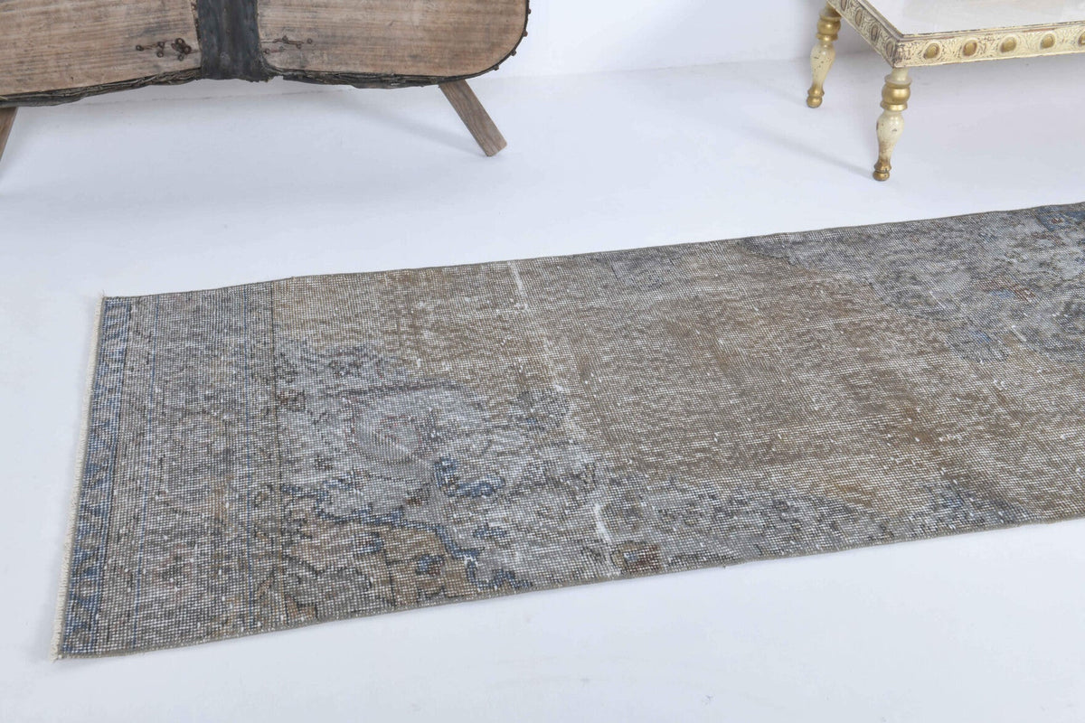 El yapımı vintage yolluk 74x323 cm soyut desenli yün - desen detayı