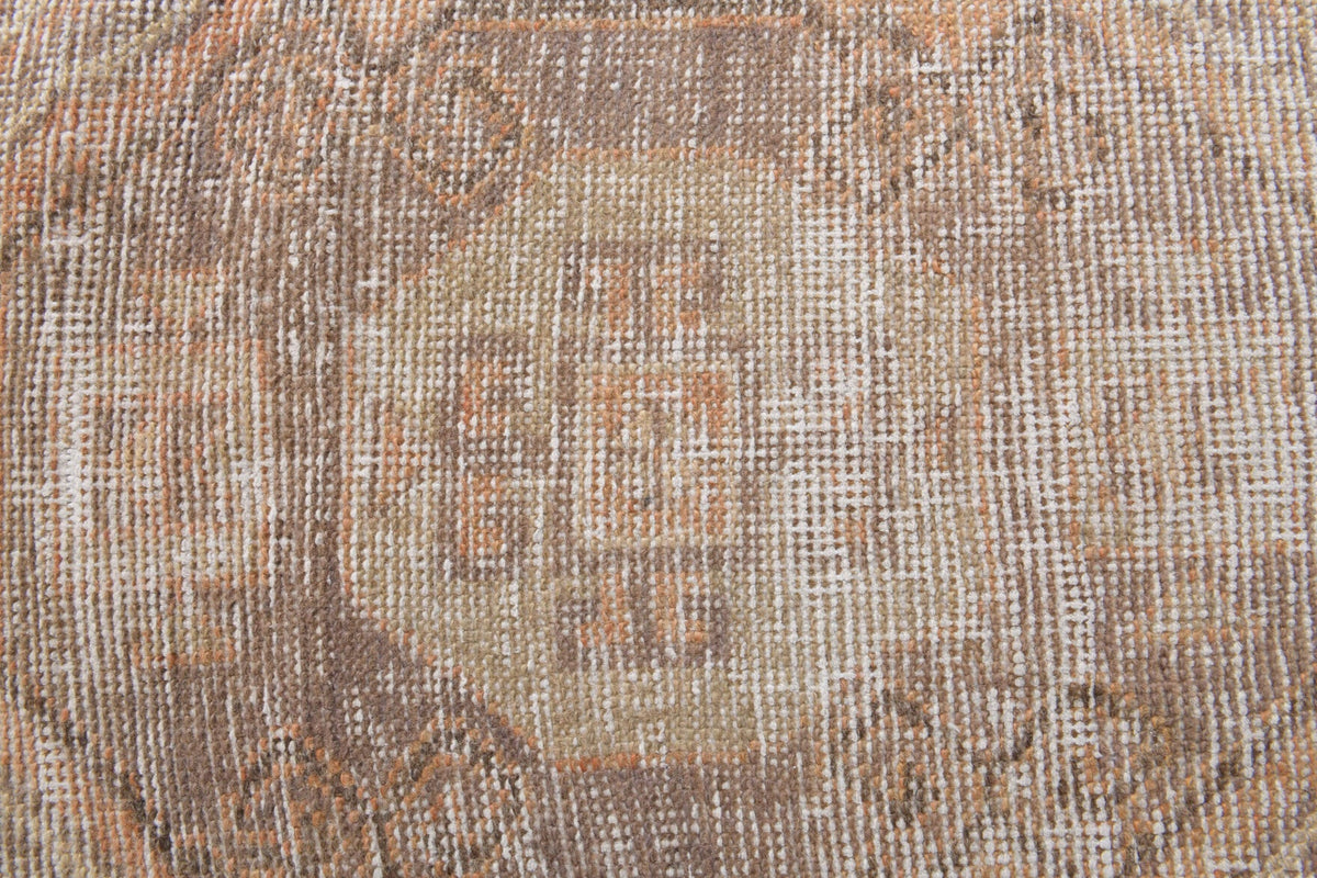 El yapımı vintage yolluk 74x310 cm oryantal desenli yün - kenar ve saçak detayı