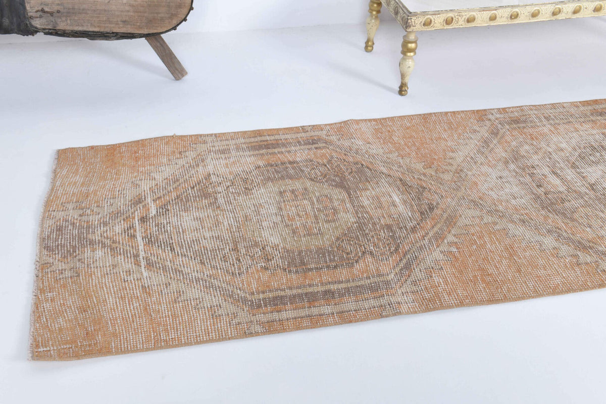 El yapımı vintage yolluk 74x310 cm oryantal desenli yün - mekan görünümü