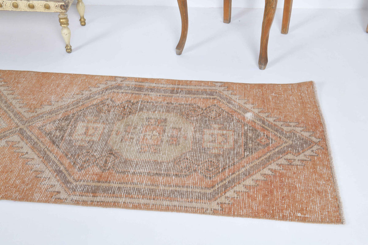 El yapımı vintage yolluk 74x310 cm oryantal desenli yün - açık alan görünümü