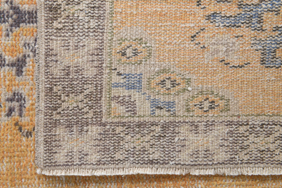 El yapımı vintage yolluk 76x307 cm oryantal desenli yün - desen detayı