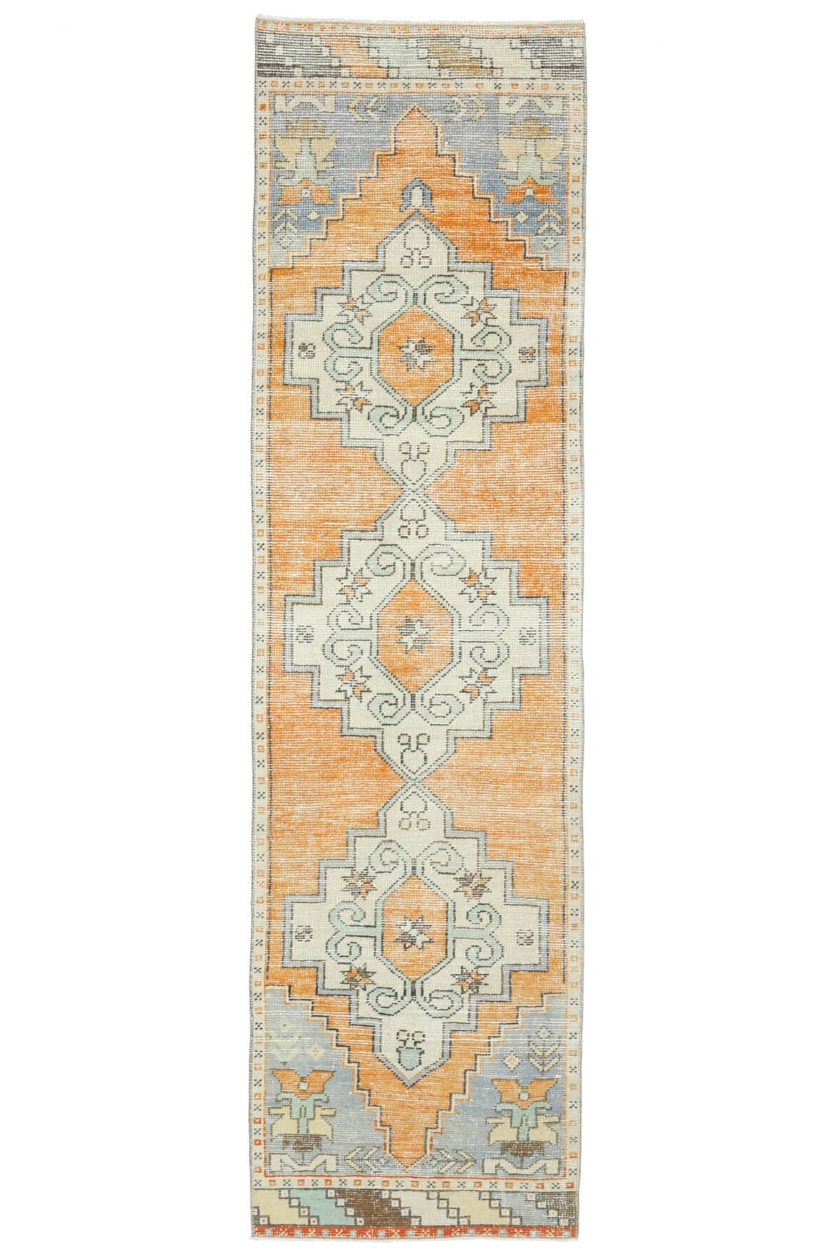 El yapımı vintage yolluk 71x272 cm oryantal desenli yün - açık alan görünümü