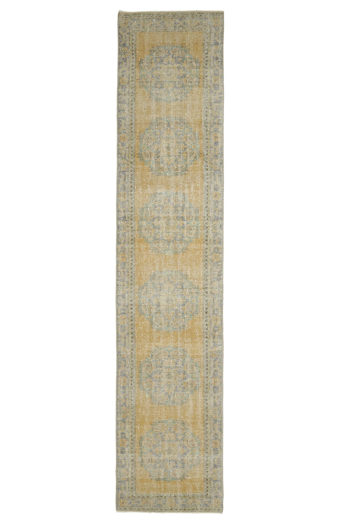 El yapımı vintage yolluk 71x340 cm oryantal desenli yün - farklı açıdan görünüm