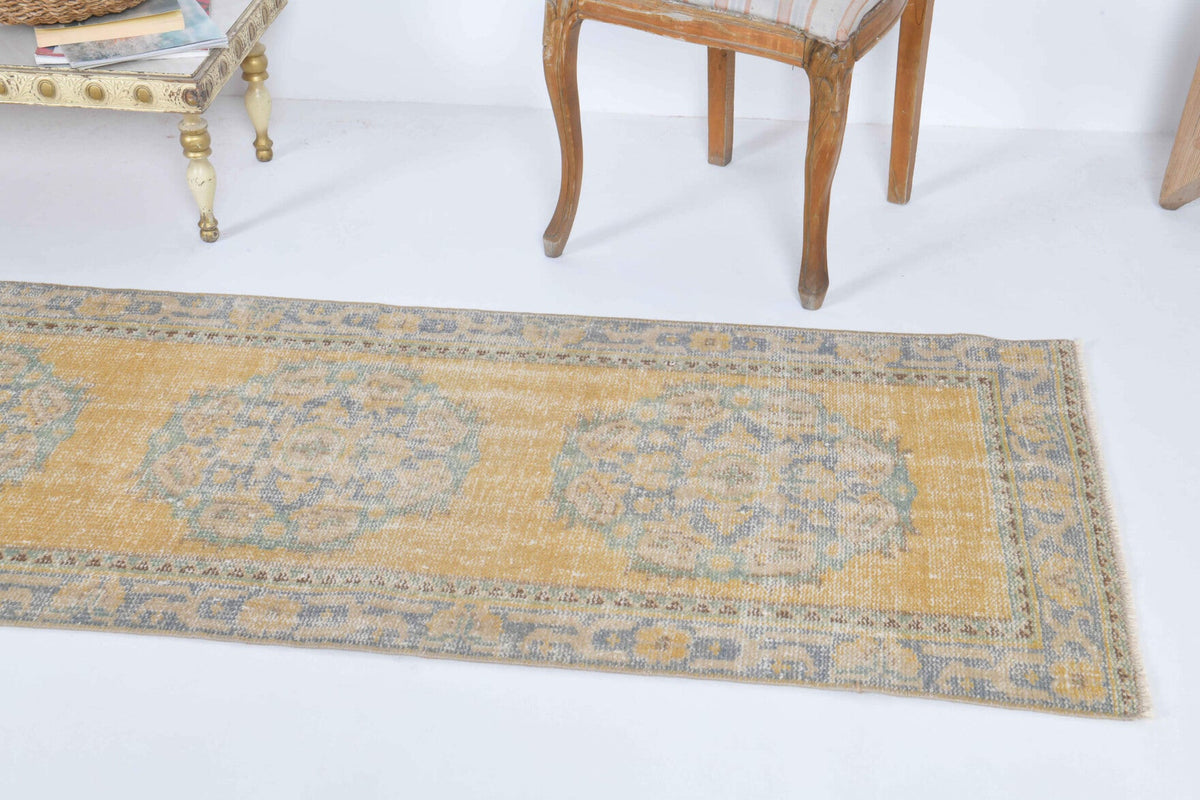 El yapımı vintage yolluk 71x340 cm oryantal desenli yün - açık alan görünümü