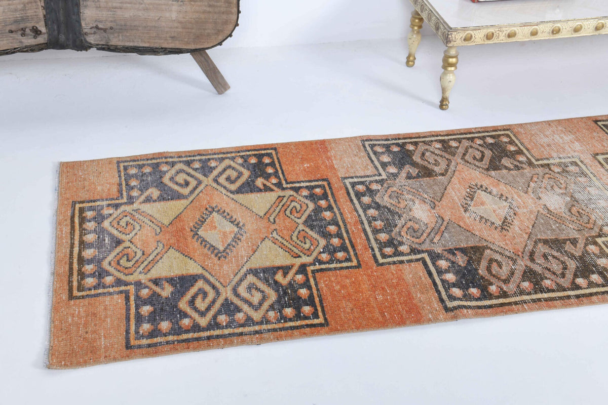 El yapımı vintage yolluk 76x351 cm oryantal desenli yün - mekan görünümü