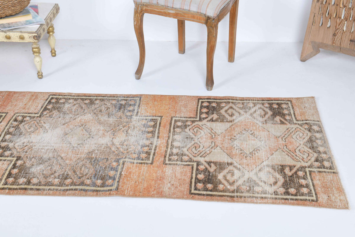 El yapımı vintage yolluk 76x351 cm oryantal desenli yün - açık alan görünümü