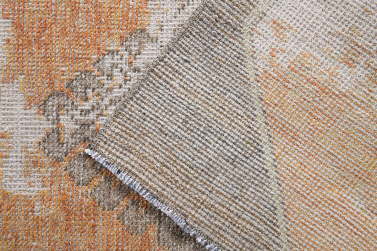 El yapımı vintage yolluk 89x323 cm geometrik desenli yün - açık alan görünümü