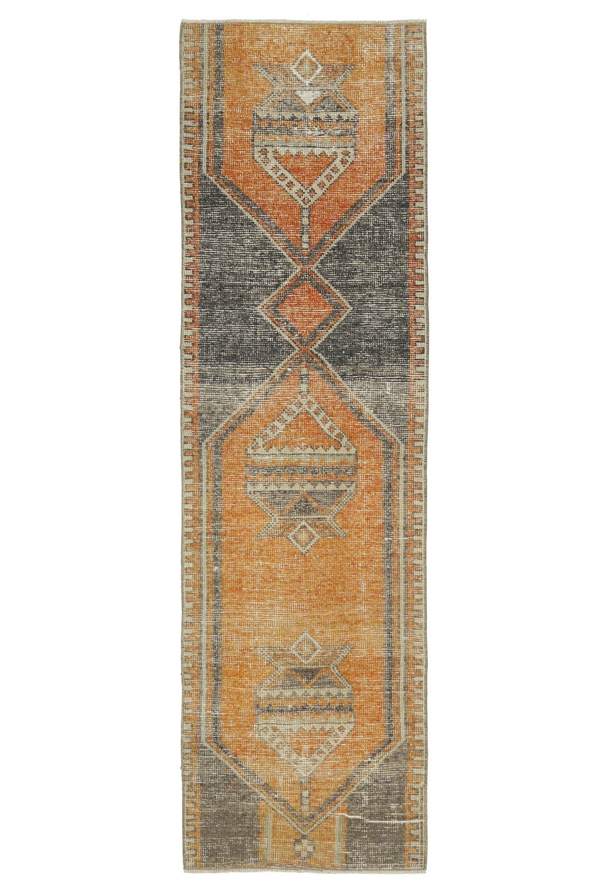 El yapımı vintage yolluk 64x229 cm oryantal desenli yün - farklı açıdan görünüm