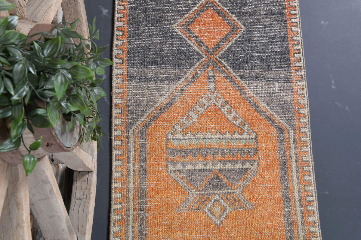 El yapımı vintage yolluk 64x229 cm oryantal desenli yün - mekan görünümü
