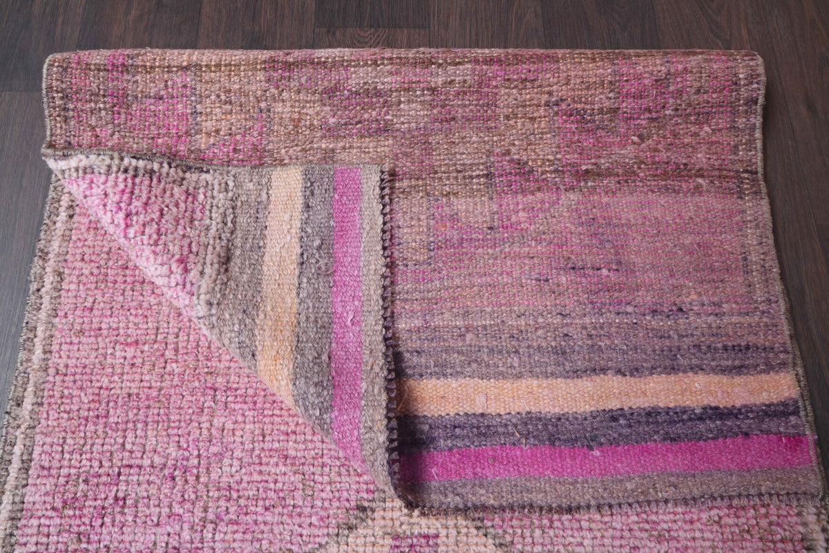 El yapımı vintage yolluk 91x287 cm geometrik desenli yün - mekan görünümü