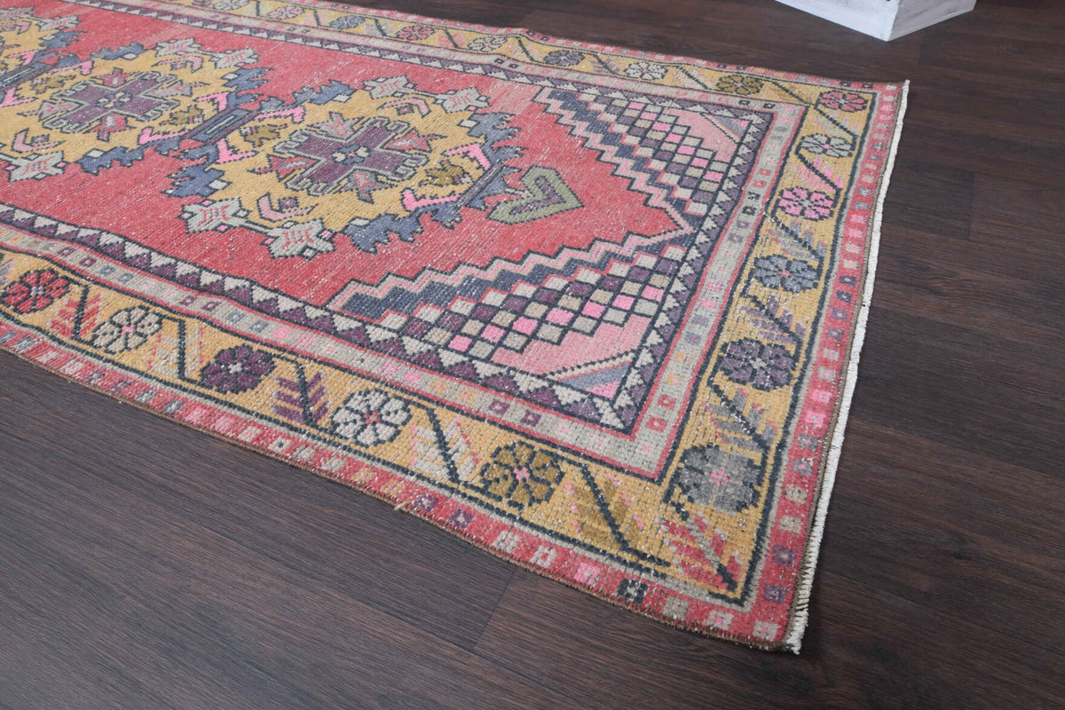 El yapımı vintage yolluk 91x274 cm oryantal desenli yün - desen detayı