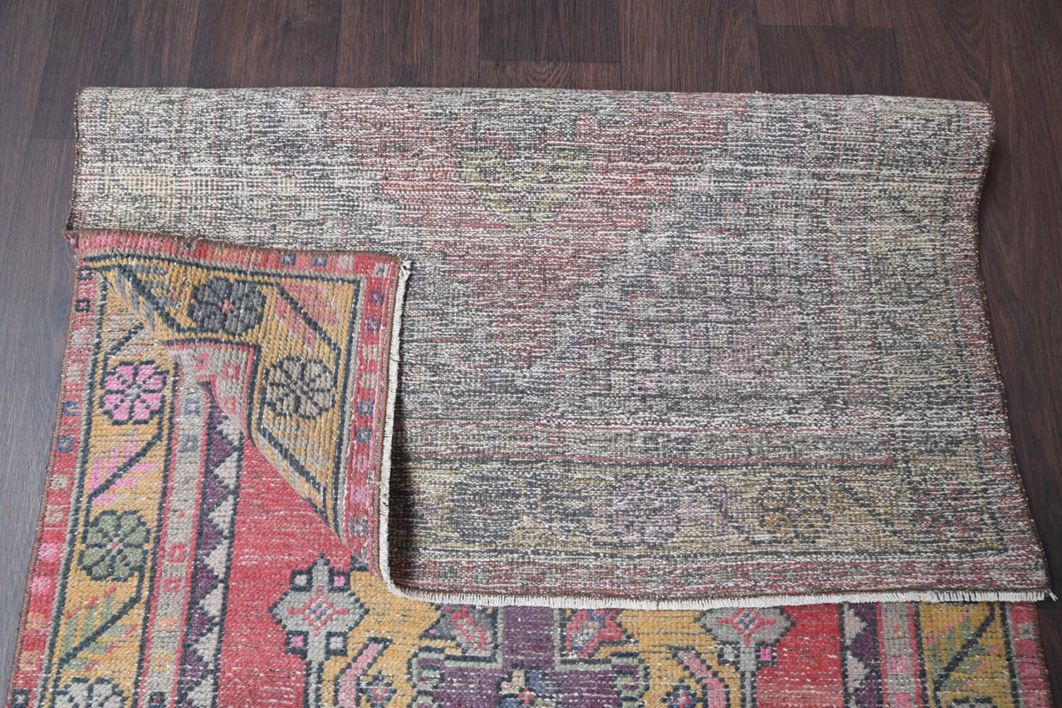 El yapımı vintage yolluk 91x274 cm oryantal desenli yün - açık alan görünümü