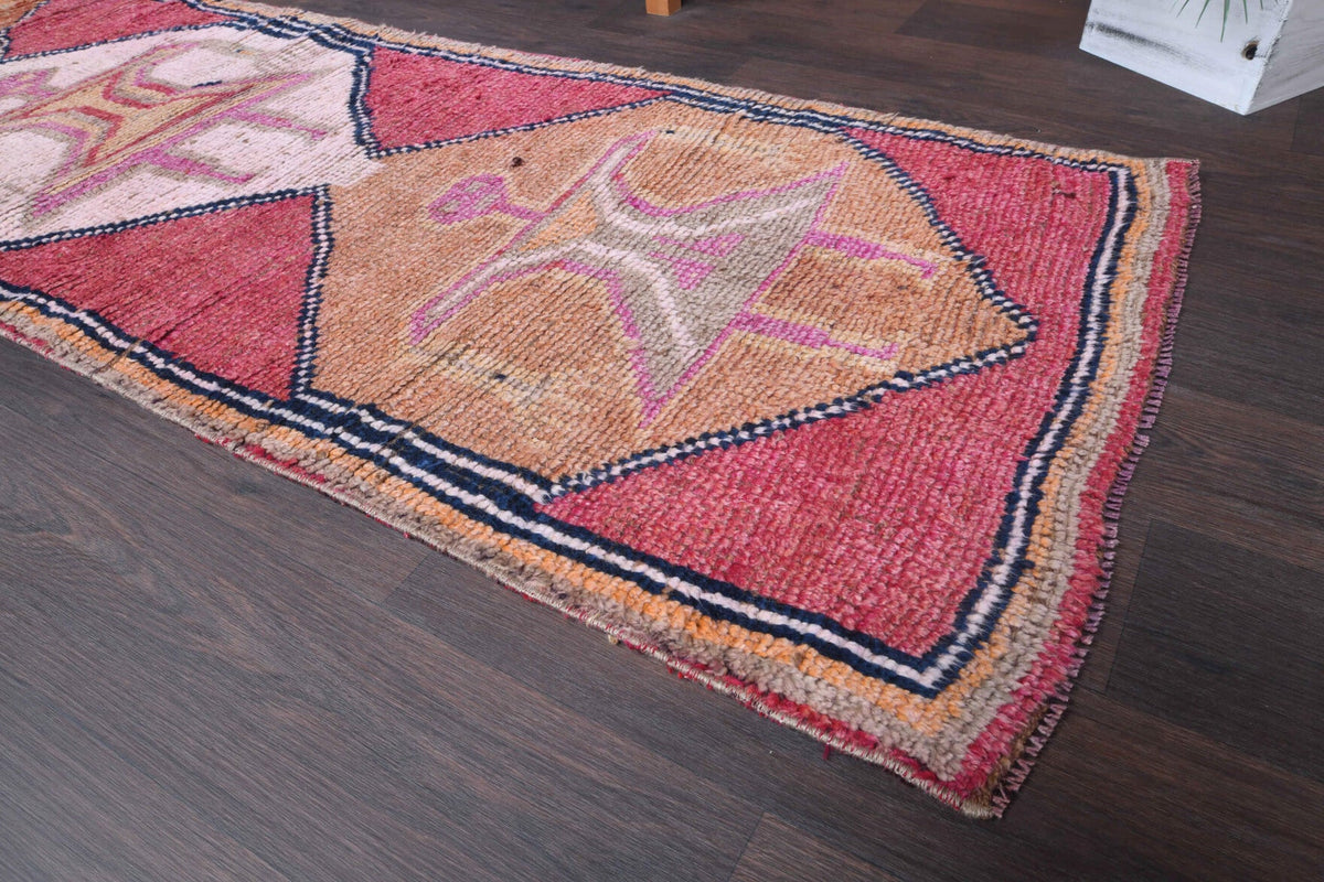 El yapımı vintage yolluk 81x269 cm i̇nsan figürlü desenli yün - desen detayı