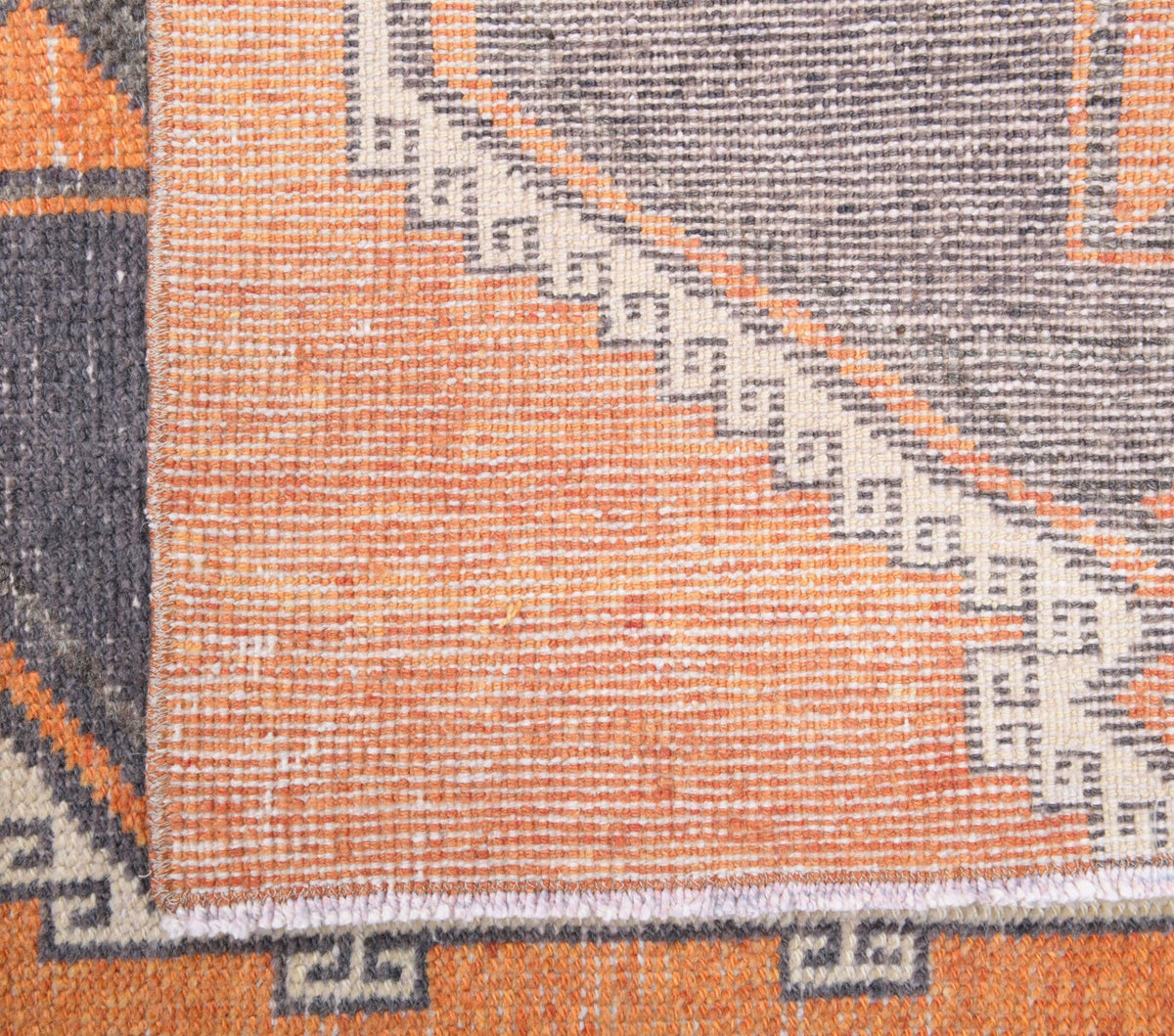 El yapımı vintage yolluk 79x272 cm geometrik desenli yün - desen detayı