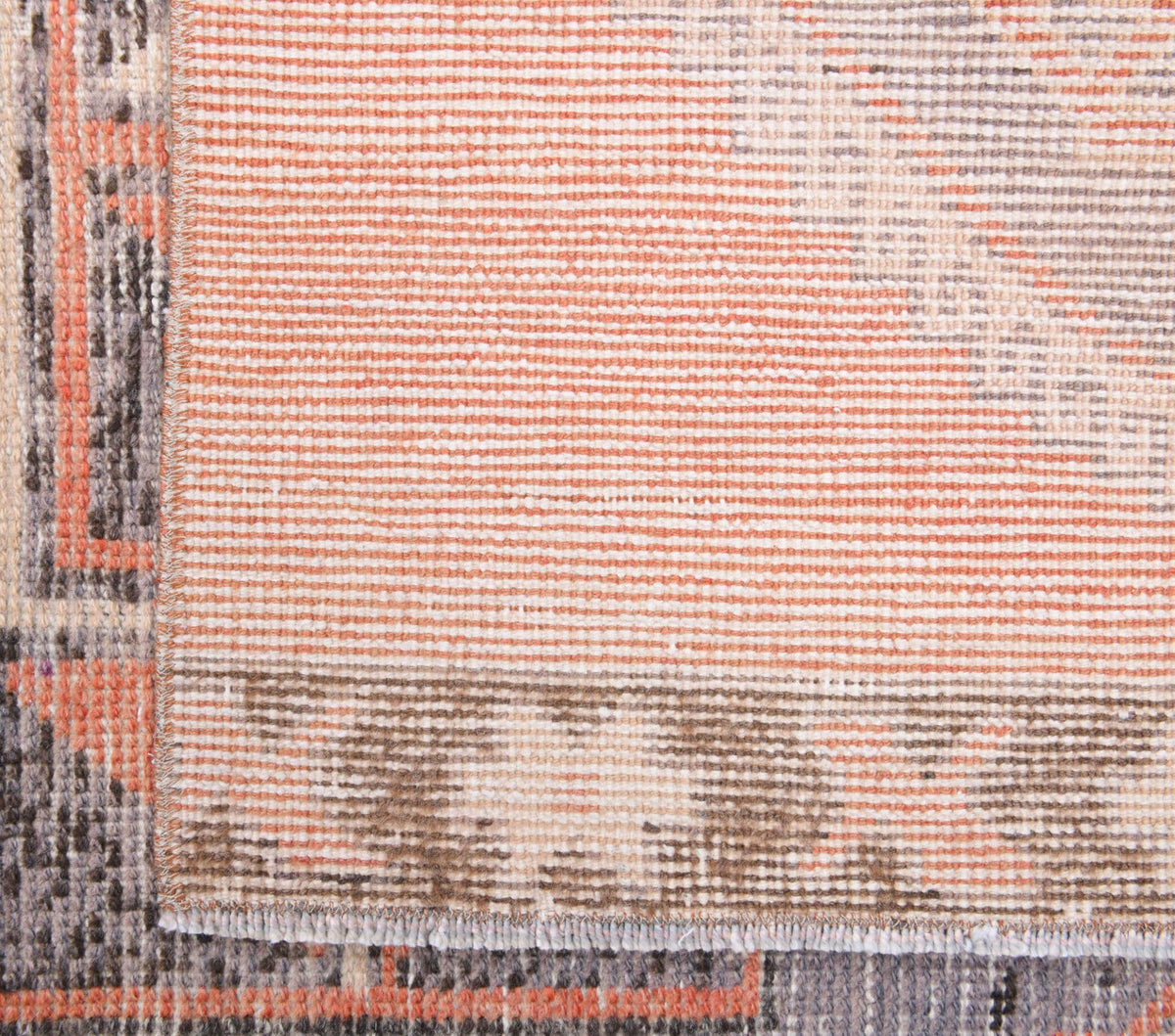 El yapımı vintage yolluk 86x300 cm geometrik desenli yün - desen detayı