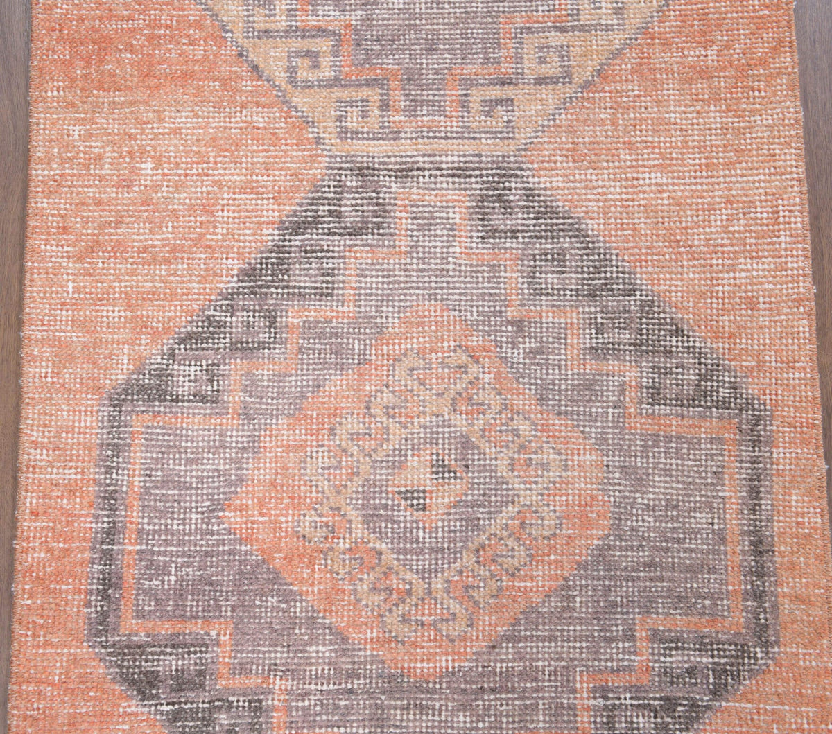 Vintage Orange Oushak Runner Rug