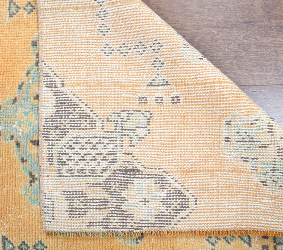 El yapımı vintage yolluk 81x201 cm oryantal desenli yün - desen detayı