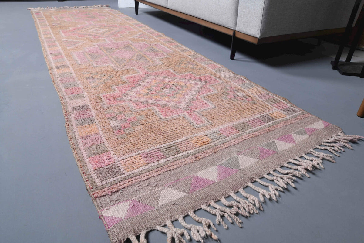 Pastel Colored Vintage Anatolian Runner Rug