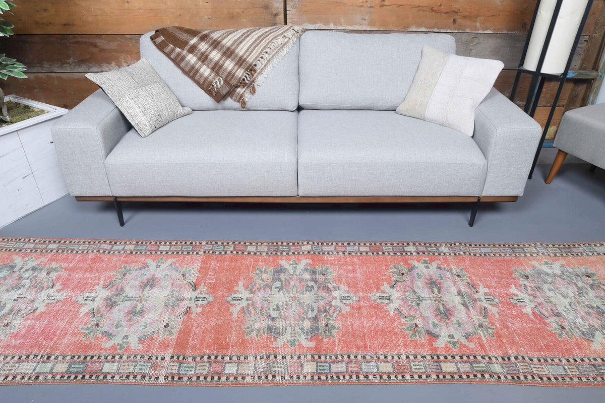 El yapımı vintage yolluk 79x323 cm oryantal desenli yün - desen detayı
