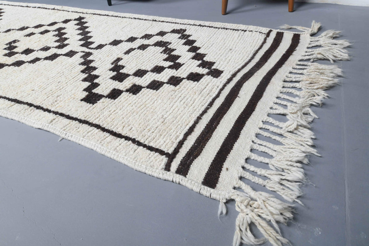 Boho Chic White Vintage Oushak Runner Rug