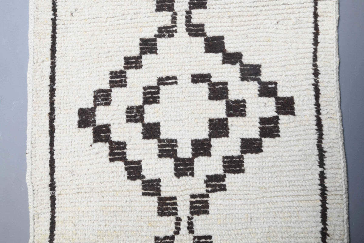 Boho Chic White Vintage Oushak Runner Rug
