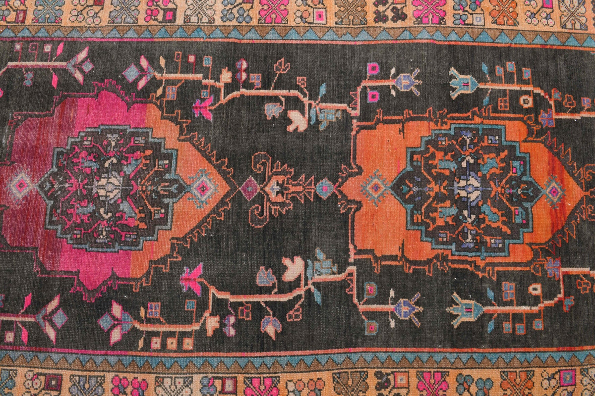 5x13 Wide Anatolian Runner, Folk Art Unique Vintage Runner Rug - Turkish Historic Motifs
