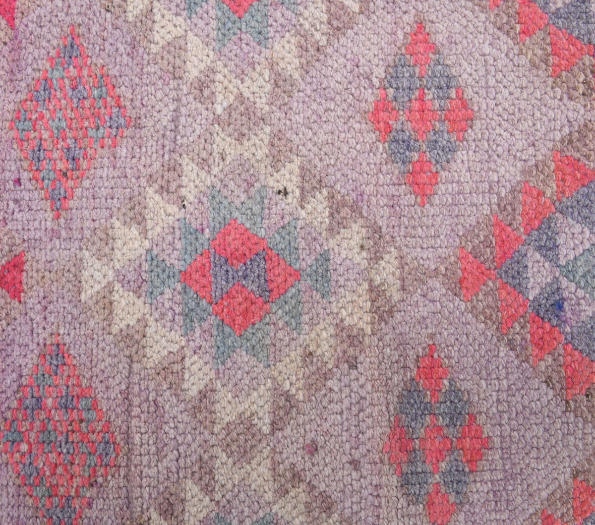 El yapımı vintage yolluk 61x305 cm i̇kat desenli yün - kenar ve saçak detayı
