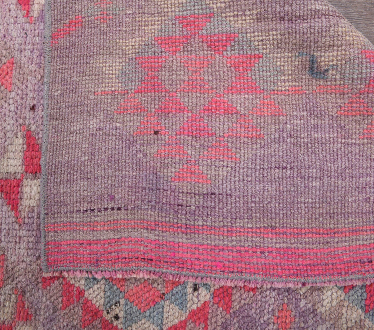 El yapımı vintage yolluk 61x305 cm i̇kat desenli yün - desen detayı