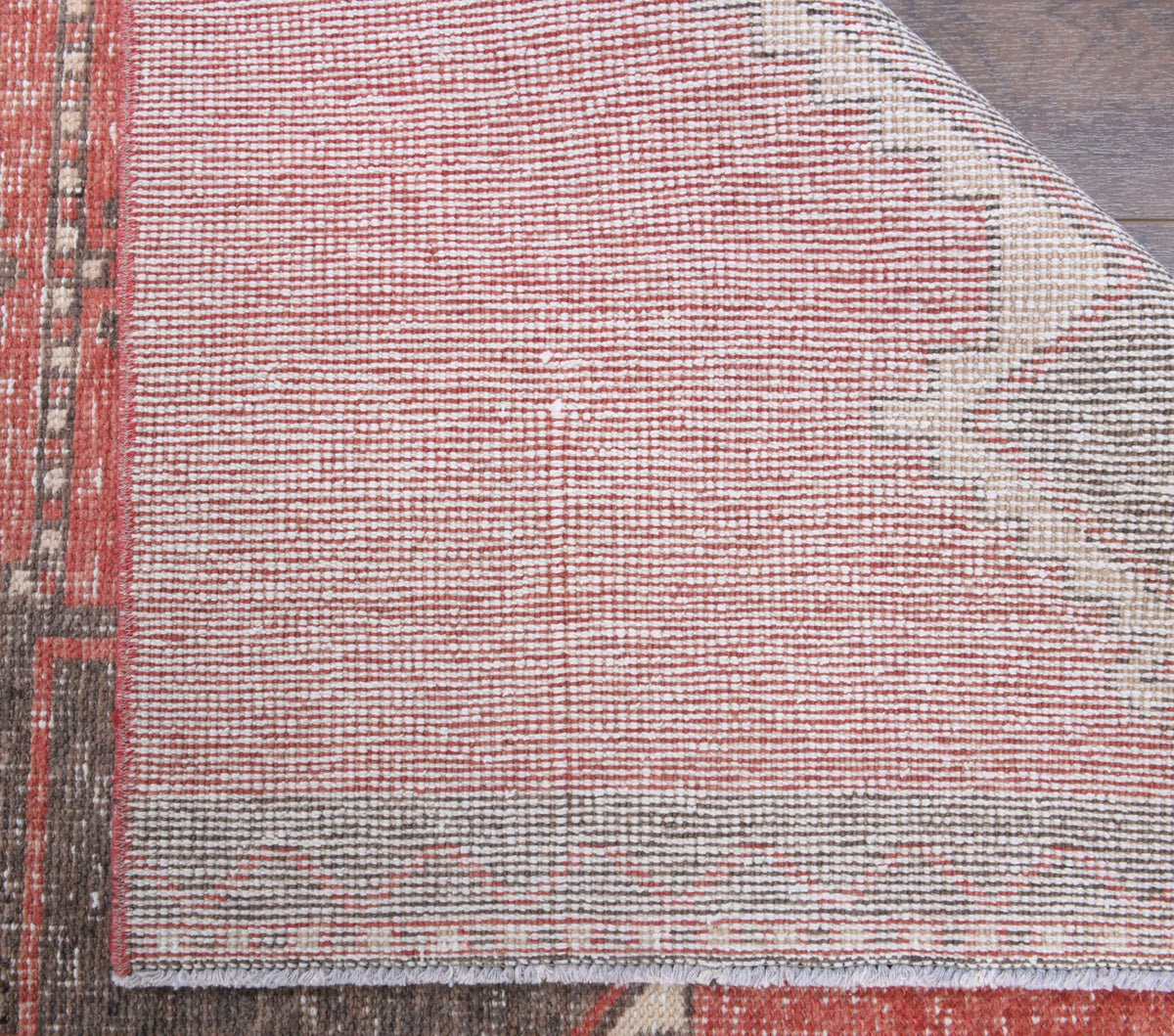 El yapımı vintage yolluk 91x386 cm geometrik desenli yün - desen detayı