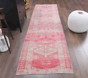 El yapımı vintage yolluk 89x335 cm i̇kat desenli yün - detay görünümü