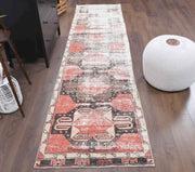 El yapımı vintage yolluk 81x330 cm oryantal desenli yün - detay görünümü