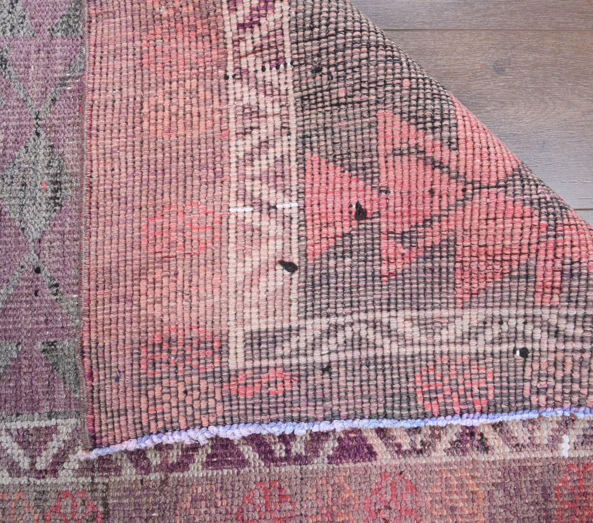 El yapımı vintage yolluk 91x335 cm oryantal desenli yün - desen detayı