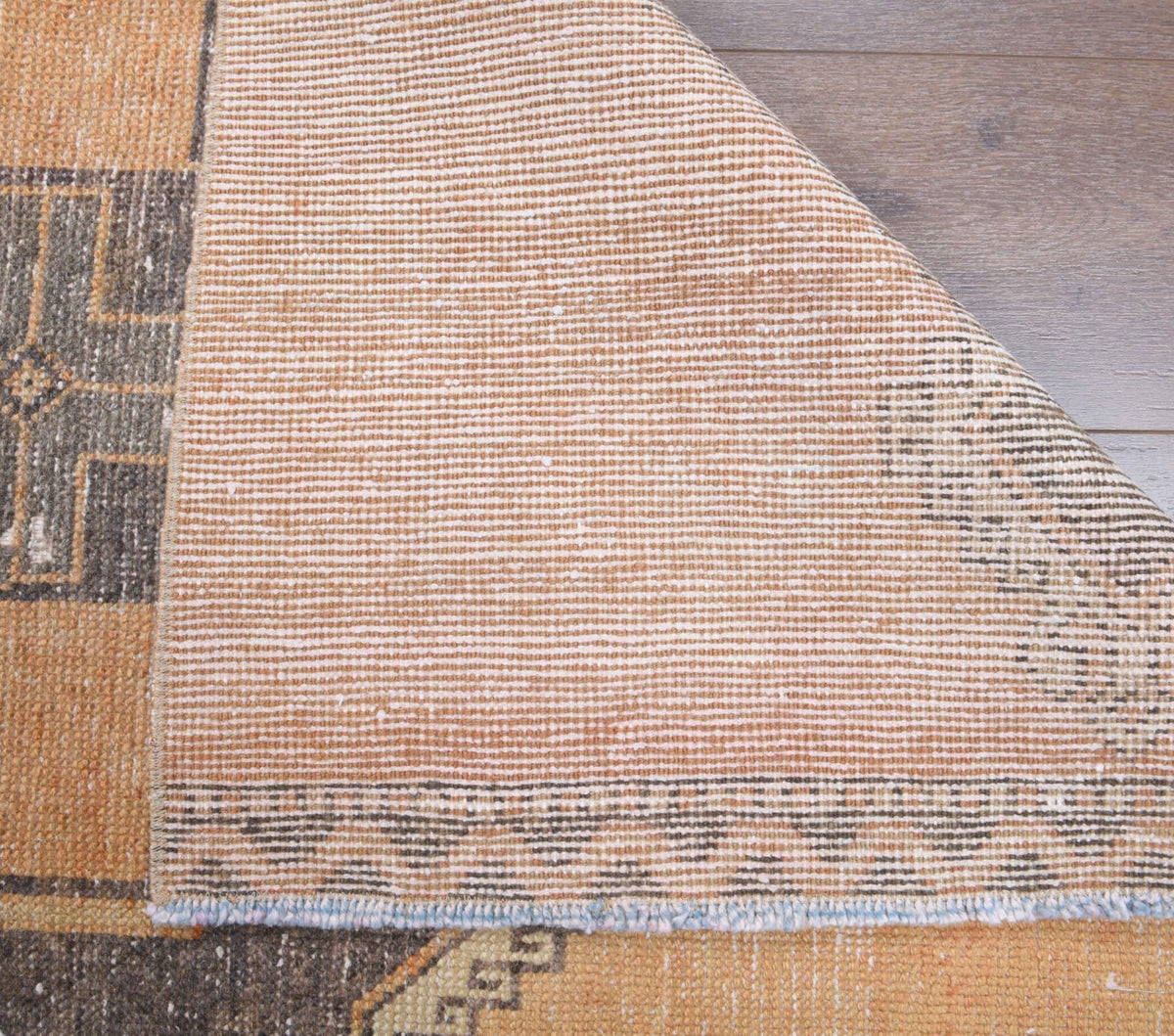 El yapımı vintage yolluk 86x330 cm geometrik desenli yün - desen detayı
