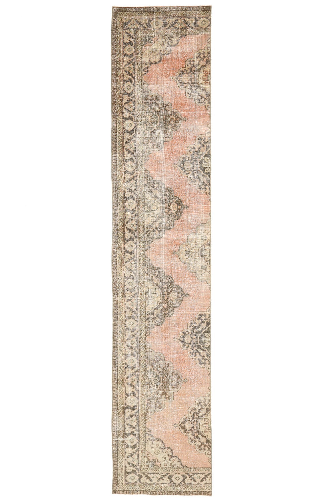 El yapımı vintage yolluk 61x366 cm oryantal desenli yün - farklı açıdan görünüm