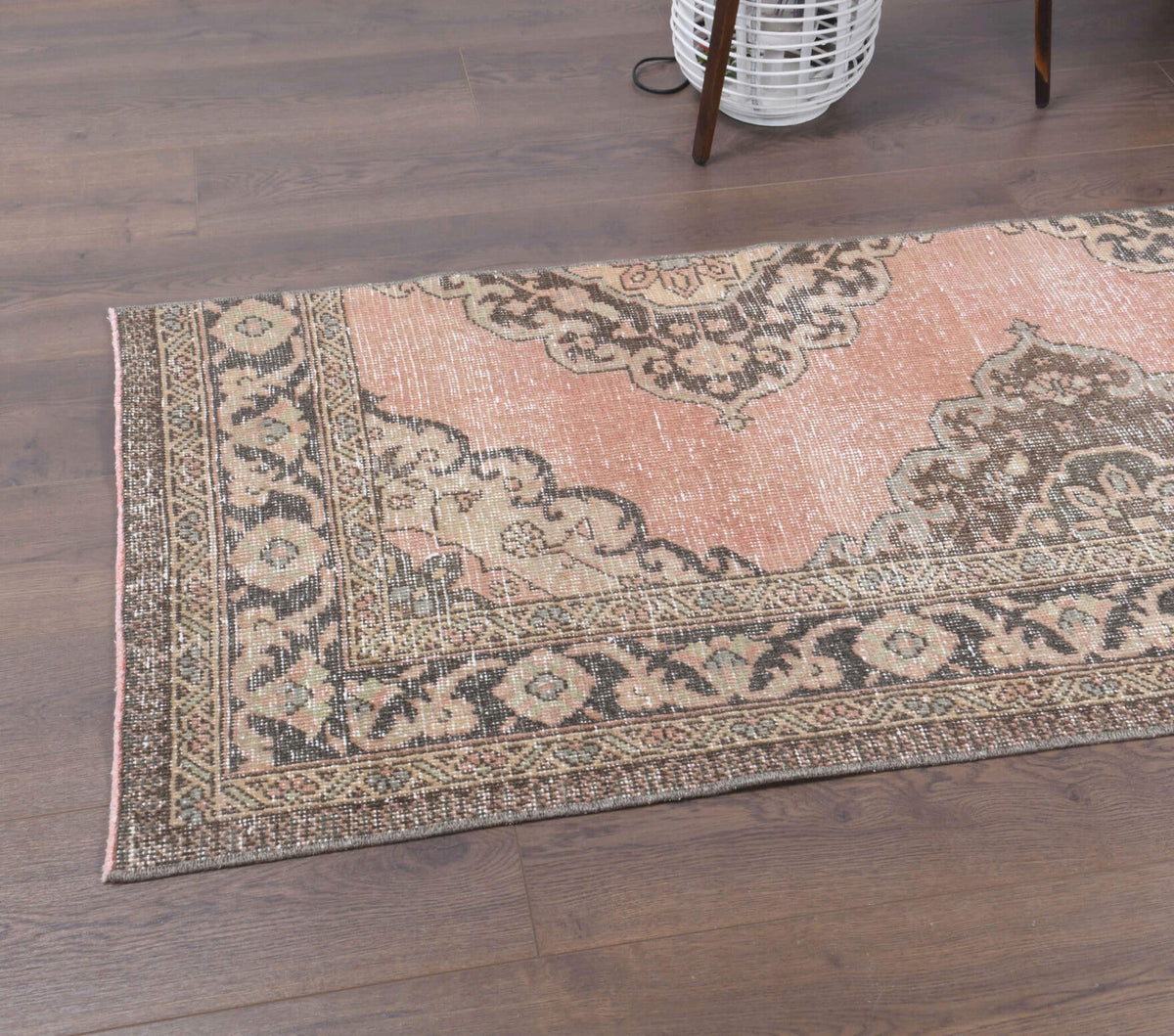 El yapımı vintage yolluk 61x366 cm oryantal desenli yün - mekan görünümü
