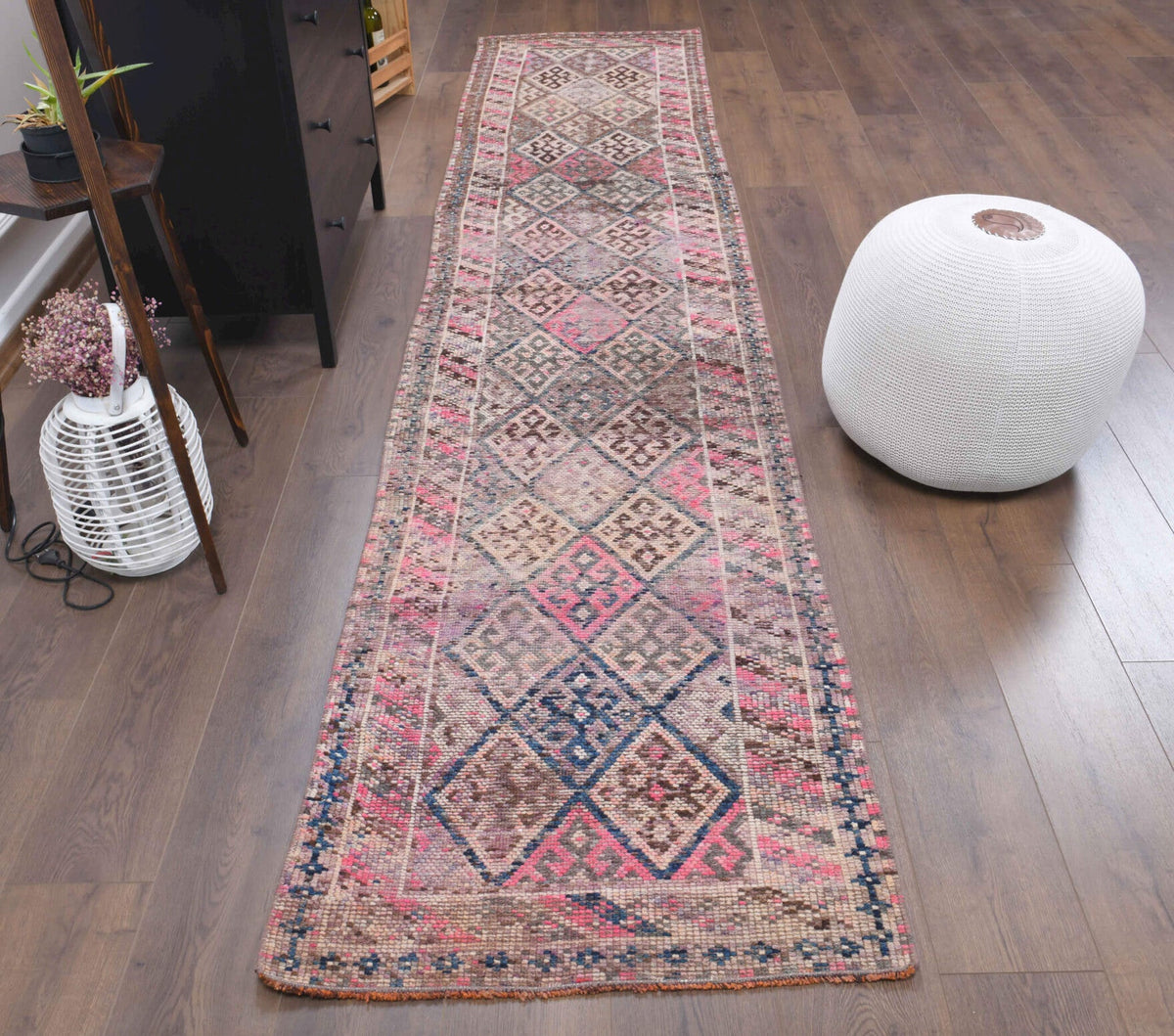 Hand-Knotted Vintage Anatolian Runner Rug